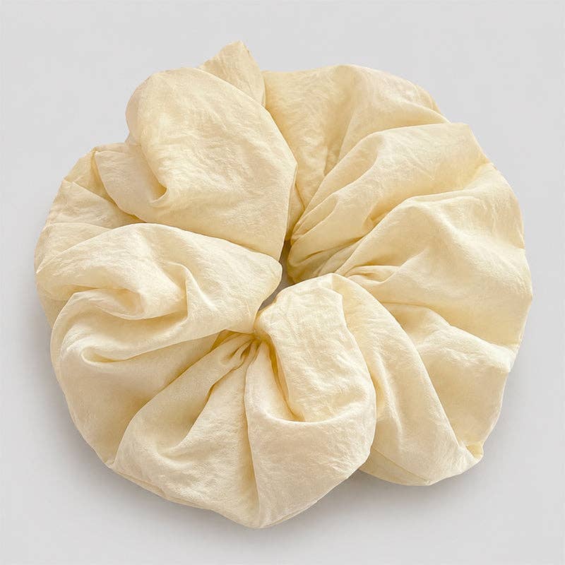 Oversized Solid Color Pastel Scrunchie: Yellow / One Size