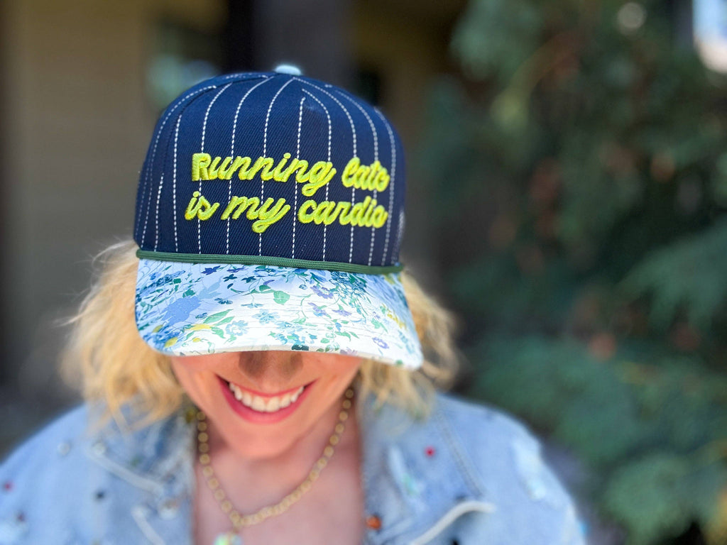 Embroidered Baseball Cap - "Running Late is My Cardio" -Navy