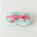 Bow‑Decorated Fabric Pencil Pouch: Mint / F