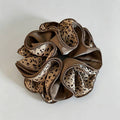 French Four Layer Scrunchie: Light Leopard / One Size