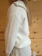 Waffle Knit Quarter Zip Sweater