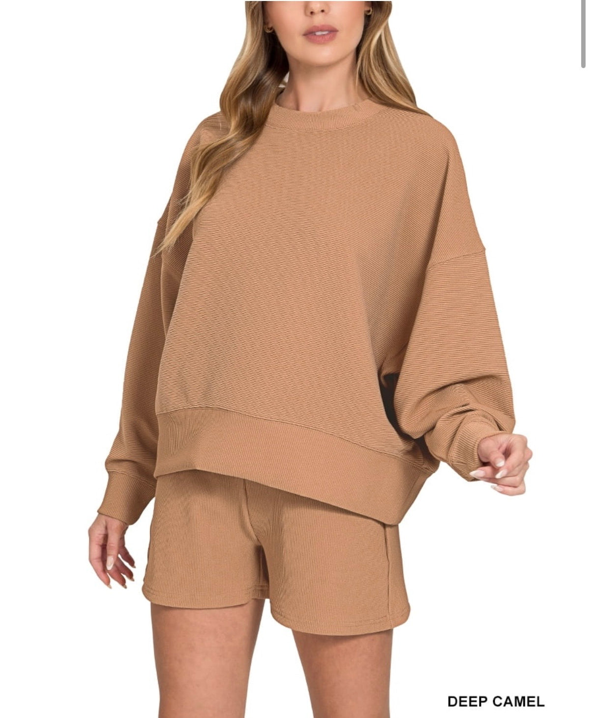 Ribbed Balloon Sleeve Set