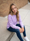 Acid Wash French Terry Exposed-Seam Pullover