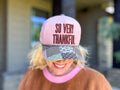 Embroidered Baseball Cap - "So Very Thankful" - Light Pink