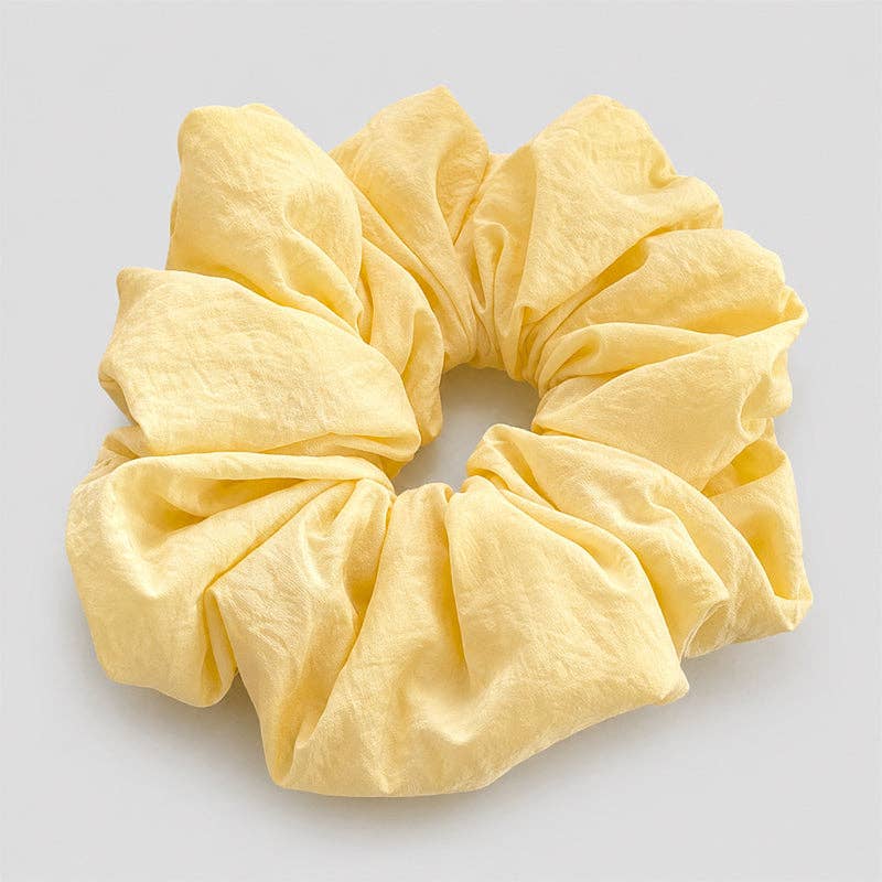Oversized Solid Color Pastel Scrunchie: Yellow / One Size