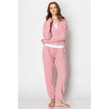Waffle Knit Button Down Jogger Pants Lounge Set